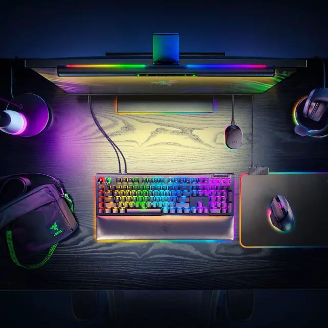 Alt view image 3 of 7 - Razer Aether Monitor Light Bar  RGB LED Light Bar for Gamer Rooms  US/CAN Packaging