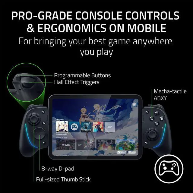 Alt view image 2 of 7 - Razer Kishi Ultra - USB C Gaming Controller for Android, iPhone, and iPad Mini - NASA Packaging