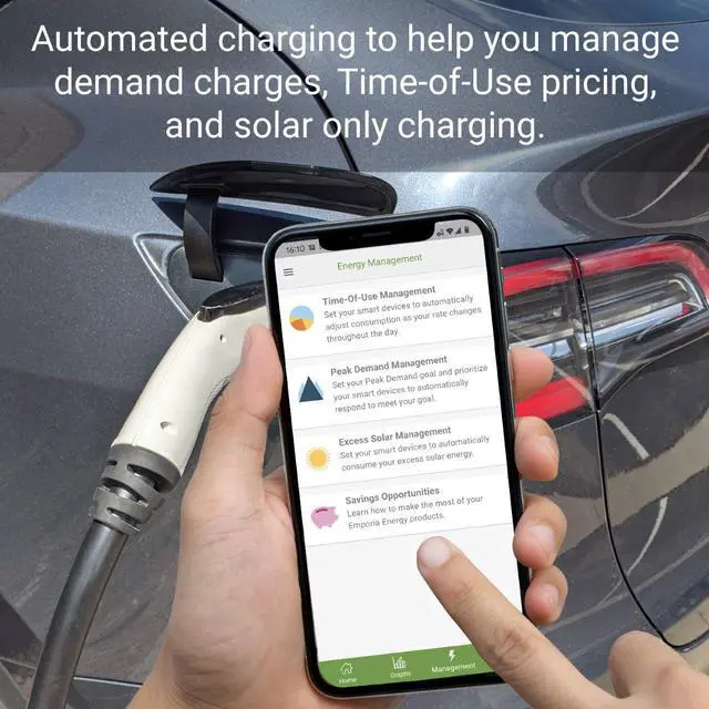 Alt view image 3 of 7 - Emporia Energy Smart Home intelligent Level 2 EV Charger with 24 cable with SAE J1772 connector.