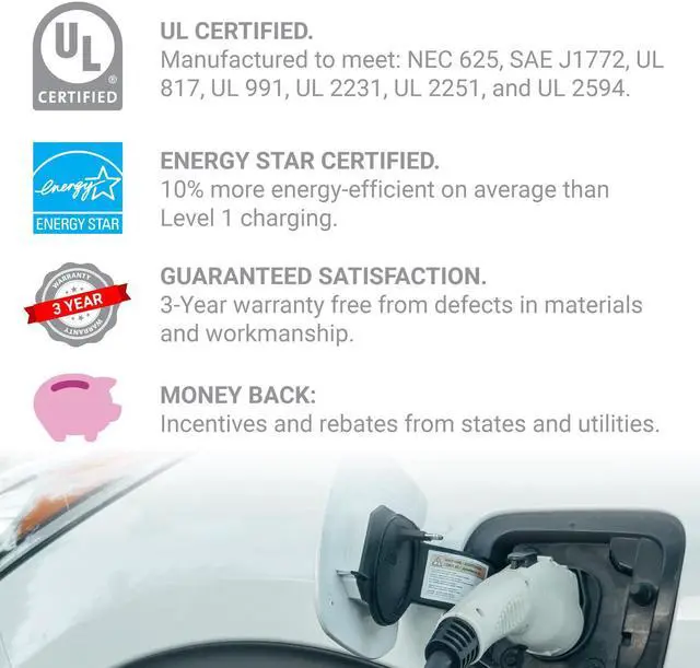 Alt view image 6 of 7 - Emporia Energy Smart Home intelligent Level 2 EV Charger with 24 cable with SAE J1772 connector.