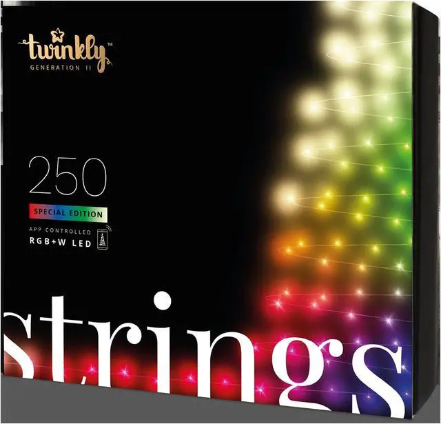 Alt view image 13 of 13 - Twinkly Strings App-Controlled Smart LED Christmas Lights 250 Multicolor & White