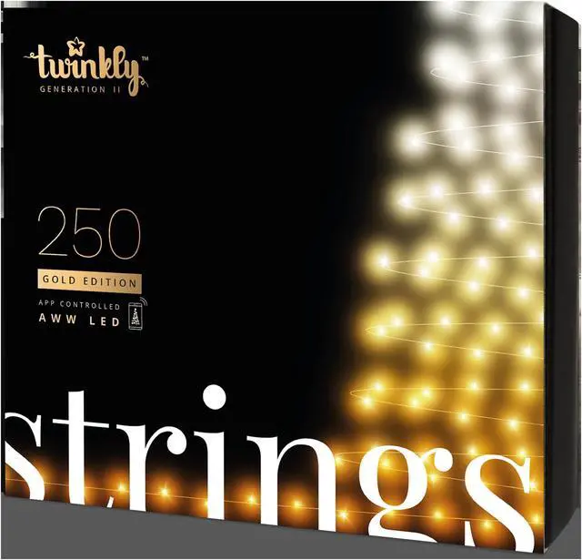 Alt view image 14 of 16 - Twinkly Strings App-Controlled LED Christmas Lights 250 AWW (Amber & White)