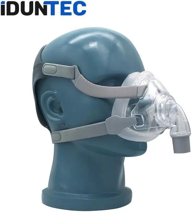 Alt view image 3 of 7 - BMC F5A CPAP Mask Full Face Respirator Mask With Adjustable Headgear Clips For Medical Breathing Machine Ventilator Sleeping Apnea Large Size