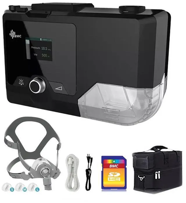 Main image of BMC Portable Auto CPAP Machine Autoset With Nasal Mask Tube SD Card Carrying Bag All Accessories For Family Adults Sleeping Apnea Anti-Snoring
