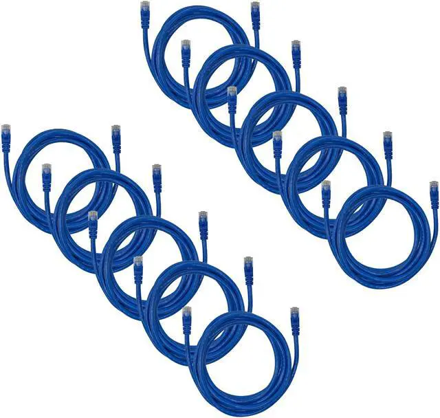 Main image of 10-Pack Cat6a Network Ethernet Cable in Blue Snagless - 7 ft