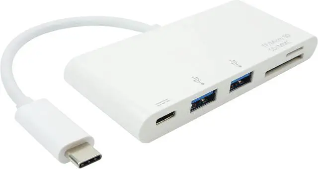 Alt view image 2 of 4 - USB-C to 2 Port USB 3.0 + SD/TF Card Reader + USB-C PD (60W) Hub