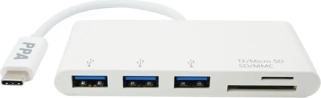 Alt view image 2 of 3 - USB-C to 3 Port USB 3.0 Hub + SD/Micro SD Card Reader