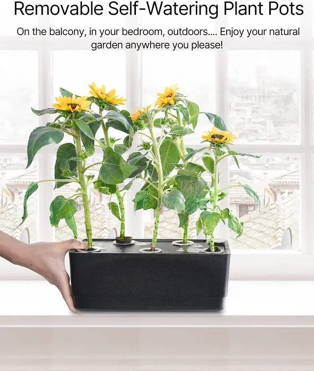 Alt view image 4 of 7 - 20 Pods Indoor Herb Garden Hyrdroponics Growing System with LED Grow Light and 4 Removable Water Tank, Free Timing Setting, 27" Adjustable Height, Christmas Gardening Gifts for Women Mom Dad