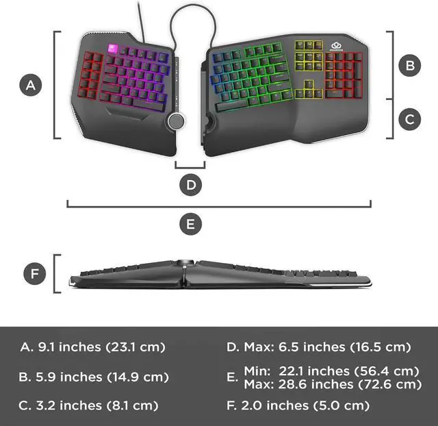 Alt view image 6 of 7 - Cloud Nine C989 ErgoFSK Ergonomic Mechanical Split-Keyboard - Kailh Linear Red Switches