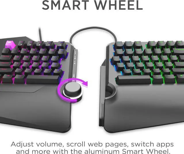 Alt view image 4 of 7 - Cloud Nine C989 ErgoFSK Ergonomic Mechanical Split-Keyboard - Kailh Linear Red Switches