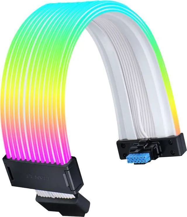 Alt view image 3 of 4 - LIAN-LI Strimer Wireless 12+4pin Wide (12 Light Guides) Addressable RGB GPU Power Extension Cable - Wireless Controller NOT Included(Controller is required for use)