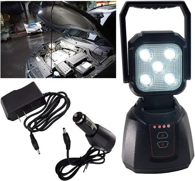 Main image of HYUGA 1 Set Power Indicator 20W LED 2000 Lumens Rechargeable Portable Light Handheld Powerful Flood Flashlight Magnetic Base with A/C & D/C Chargers 4 Function for Emergency, Outages, Home and More