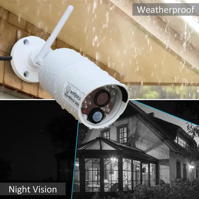 Alt view image 3 of 8 - SEQURO GuardPro2 Wireless Security Camera System with Monitor,  Weatherproof Outdoor Night Vision Full HD 1080P Cam and 10.1" Touchscreen Home Surveillance DVR Kit