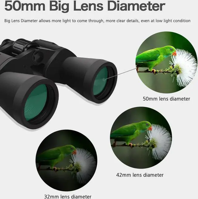Alt view image 3 of 7 - SkyGenius 10x50 Binoculars for Adults Durable Full-Size HD Binoculars for Bird Watching Travel Sightseeing Hunting Wildlife Watching Outdoor Sports Games and Concerts