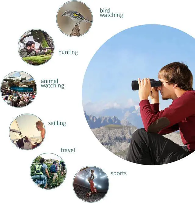 Alt view image 7 of 7 - SkyGenius 10x50 Binoculars for Adults Durable Full-Size HD Binoculars for Bird Watching Travel Sightseeing Hunting Wildlife Watching Outdoor Sports Games and Concerts