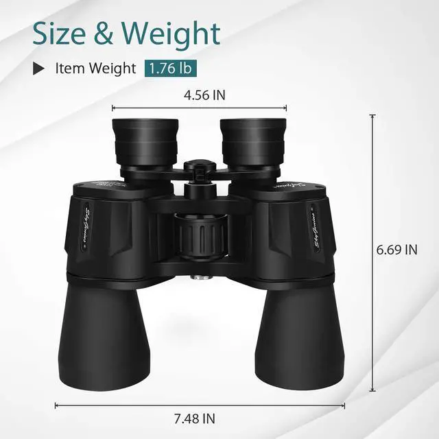 Alt view image 5 of 7 - SkyGenius 10x50 Binoculars for Adults Durable Full-Size HD Binoculars for Bird Watching Travel Sightseeing Hunting Wildlife Watching Outdoor Sports Games and Concerts