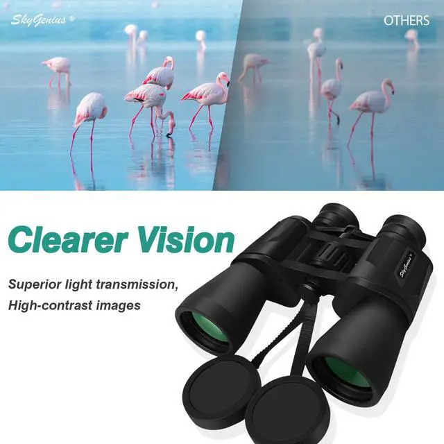 Alt view image 6 of 7 - SkyGenius 10x50 Binoculars for Adults Durable Full-Size HD Binoculars for Bird Watching Travel Sightseeing Hunting Wildlife Watching Outdoor Sports Games and Concerts
