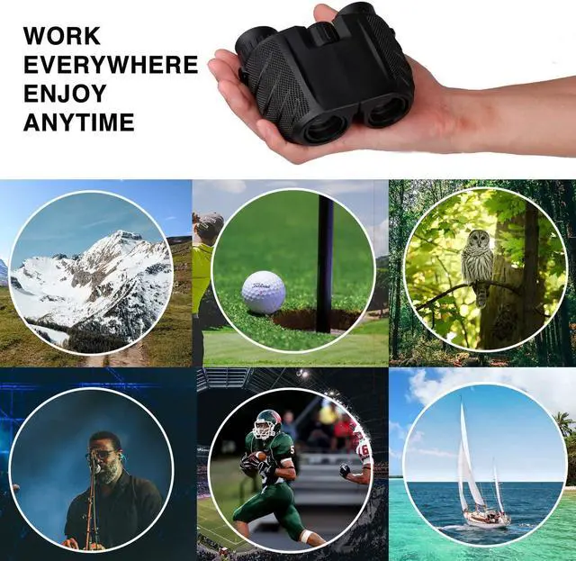 Alt view image 6 of 7 - Binoculars for Adults, High Powered Compact 10x25 Binoculars Pocket for Concerts, Theater, Travel, BAK-4 Roof Prism FMC Lens Kid Binoculars for Bird Watching (0.53lb), SkyGenius