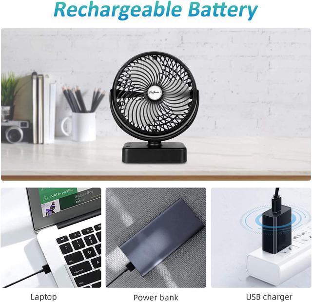 Alt view image 6 of 7 - Camping Fan with LED Lantern, 5000mAh Rechargeable Battery/USB Operated Fan 7-Inch outdoor fan with Hanging Hook for Tent Car RV