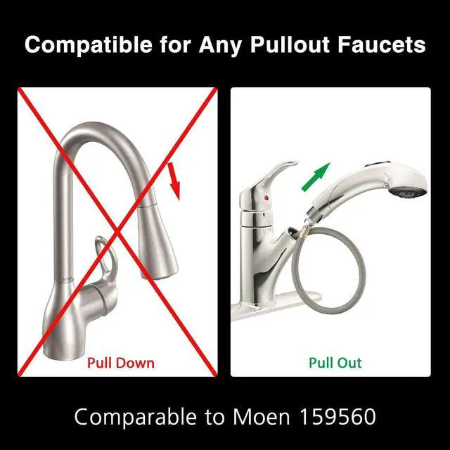 Alt view image 6 of 7 - Pull Out Replacement Hose for Moen Kitchen Faucet 159560 Replace Hose Kit Moen Pullout 159560