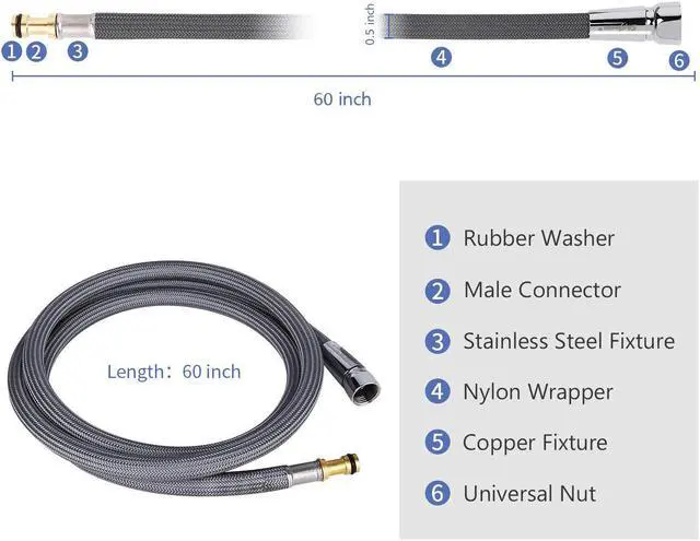 Alt view image 4 of 7 - Pull Out Replacement Hose for Moen Kitchen Faucet 159560 Replace Hose Kit Moen Pullout 159560