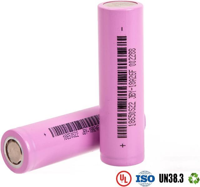 2PCS Rechargeable Battery 18650 Flat Top 2200 mAh 3.7V Batteries (the color  of the outer of batteries would be random) 