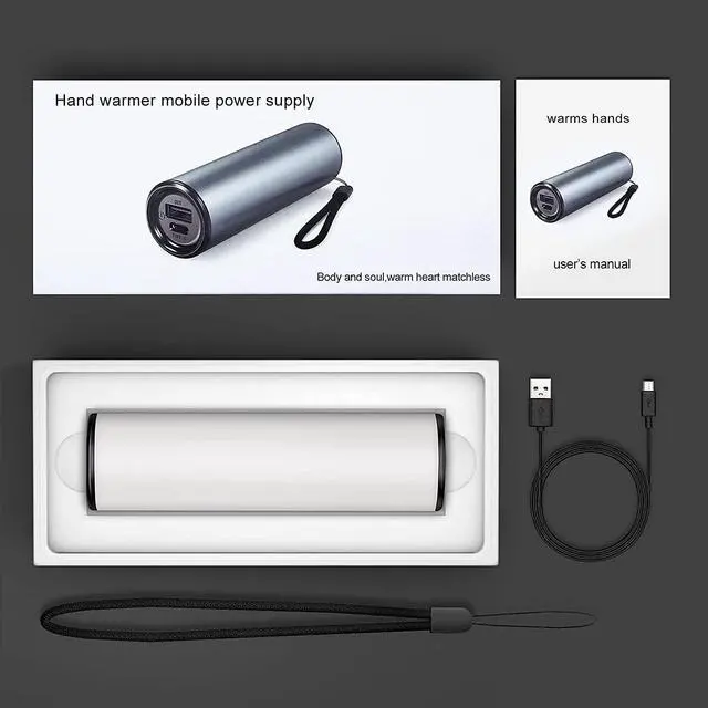 Alt view image 6 of 6 - SkyGenius Electric Hand Warmers USB Rechargeable Handwarmers Power Bank Winter Camping Heater Warmer White