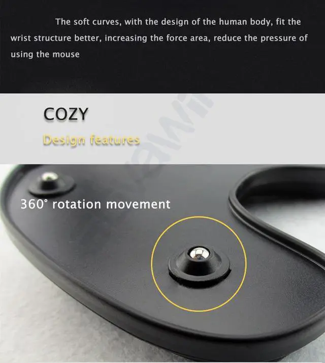 Alt view image 6 of 7 - Memory Foam Mouse Wrist Rest Mouse Gaming Sliding Rotating Pad for Palm Support Hand Ergonomic Mat for Game PC Computer Laptop