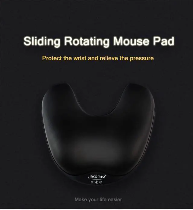 Alt view image 7 of 7 - Memory Foam Mouse Wrist Rest Mouse Gaming Sliding Rotating Pad for Palm Support Hand Ergonomic Mat for Game PC Computer Laptop