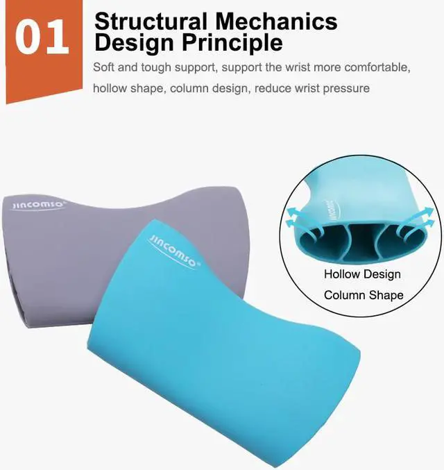 Alt view image 2 of 7 - Silicon Gel Mouse Pad Wrist Rest Ergonomic Office Healthy Mouse Pad Non-slip Streamline Wrist Rest Support For Keyboard Laptop