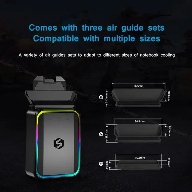Alt view image 5 of 6 - Portable Laptop Cooler USB Air External Extracting Laptop Cooling Fan Intelligent Control Temperature Speed Adjustable For 15.6'