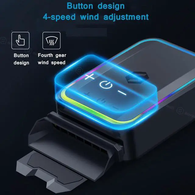 Alt view image 4 of 6 - Portable Laptop Cooler USB Air External Extracting Laptop Cooling Fan Intelligent Control Temperature Speed Adjustable For 15.6'