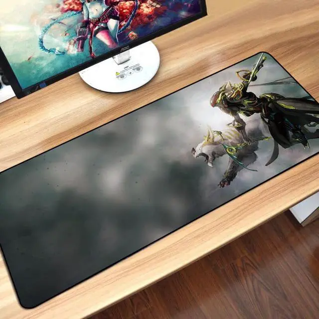Alt view image 2 of 2 - 80X30cm Anti-slip Rubber Mat Locking Edge For PC Laptop Warframe Gaming Mouse Pad XL Large Desktop Mousepad
