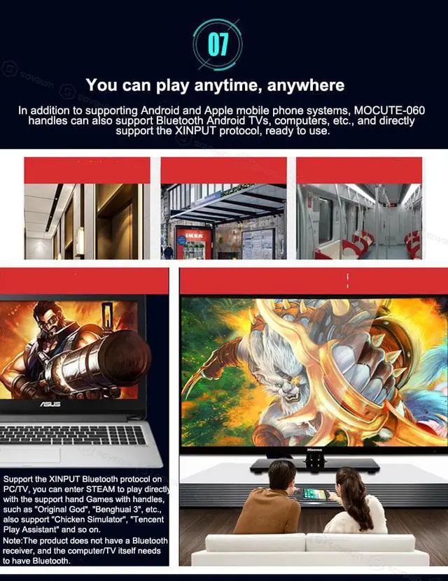 Alt view image 6 of 7 - PUBG Controller 060 Gamepads Wireless Telescopic Joysticks Game Console Gamepad For Android iPhone IOS13.4