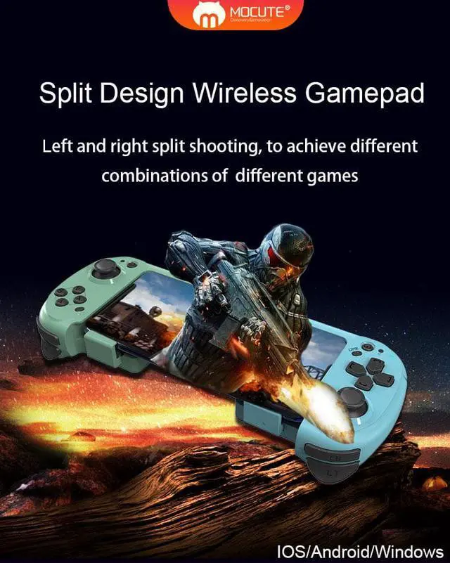 Alt view image 5 of 7 - Mocute 061 Gamepad Wireless Bluetooth Left Right Split Game Controller Type-C Gaming Portable Joystick Gamepads For Android PC RedBlue