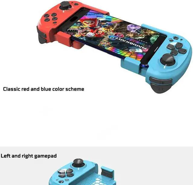 Alt view image 6 of 7 - Mocute 061 Gamepad Wireless Bluetooth Left Right Split Game Controller Type-C Gaming Portable Joystick Gamepads For Android PC RedBlue