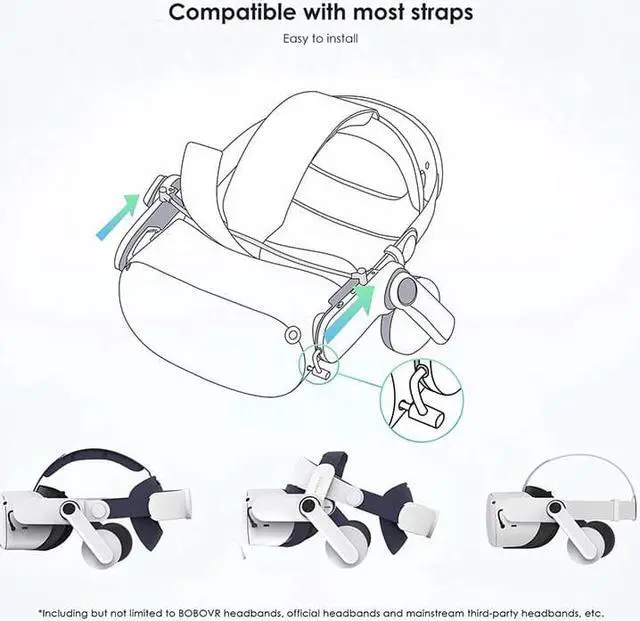 Alt view image 6 of 7 - BOBOVR A2 Headphones Compatible With Quest 2 VR Accessories Built-in Power Amplifier 4 Sound Mode For Meta Quest2 Audio Solution