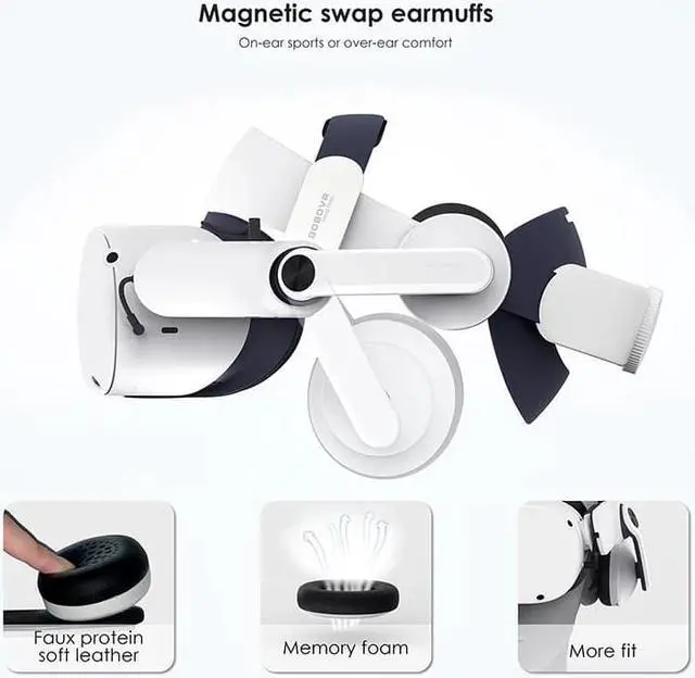Alt view image 5 of 7 - BOBOVR A2 Headphones Compatible With Quest 2 VR Accessories Built-in Power Amplifier 4 Sound Mode For Meta Quest2 Audio Solution