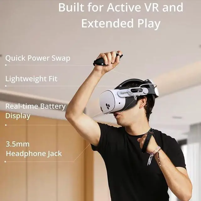 Alt view image 3 of 7 - BOBOVR E3 Pro Elite Strap Accessories Compatible with Quest3/3S 10000mah Hot Swappable Fast Charging Battery and 3.5mm Audio Expansion Replacement Strap Compatible With Oculus Quest 3