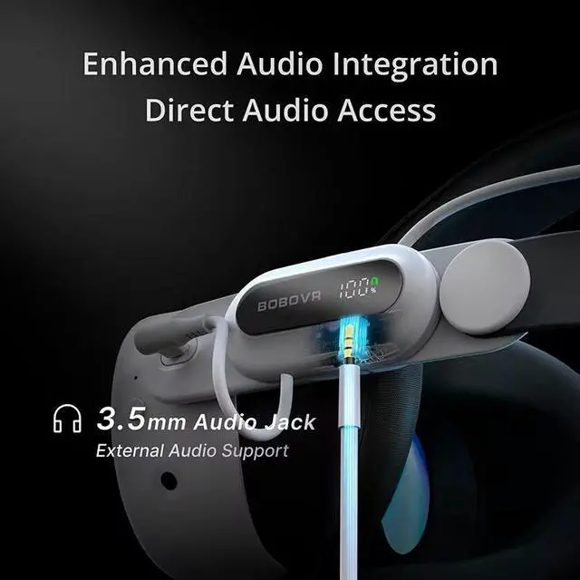 Alt view image 2 of 7 - BOBOVR E3 Pro Elite Strap Accessories Compatible with Quest3/3S 10000mah Hot Swappable Fast Charging Battery and 3.5mm Audio Expansion Replacement Strap Compatible With Oculus Quest 3