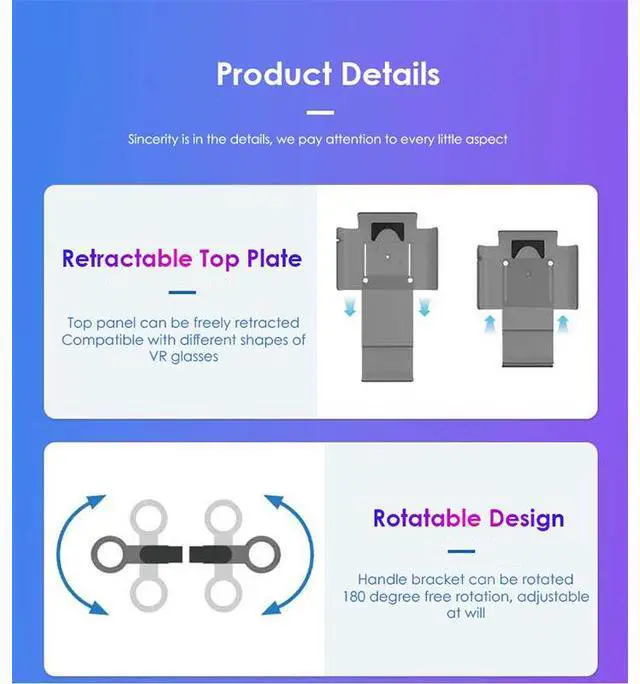 Alt view image 3 of 6 - Sovawin For Meta Quest 3s/3 VR Accessories VR Glasses Game Grips Storage Rack RGB Light Mode Charging Base for quest 2 Black