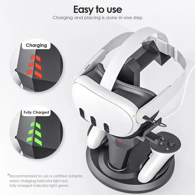 Alt view image 2 of 6 - Sovawin VR Glasses Charging Station Storable Gamepad VR Device Accessories Desktop Display Stand For Quest2/Quest3/Quest3s