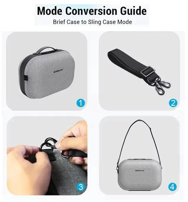 Alt view image 6 of 7 - BOBOVR C3 Carrying Case for Meta quest 3/3s and Head Strap Storage Case