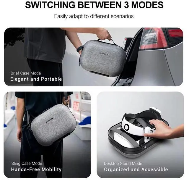 Alt view image 4 of 7 - BOBOVR C3 Carrying Case for Meta quest 3/3s and Head Strap Storage Case