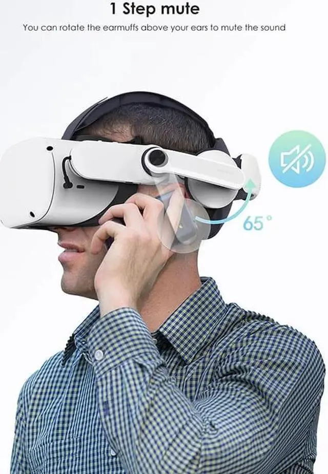 Alt view image 2 of 7 - BOBOVR A2 Headphones Compatible With Quest 2 VR Accessories Built-in Power Amplifier 4 Sound Mode For Meta Quest2 Audio Solution