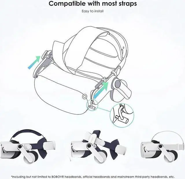 Alt view image 6 of 7 - BOBOVR A2 Headphones Compatible With Quest 2 VR Accessories Built-in Power Amplifier 4 Sound Mode For Meta Quest2 Audio Solution