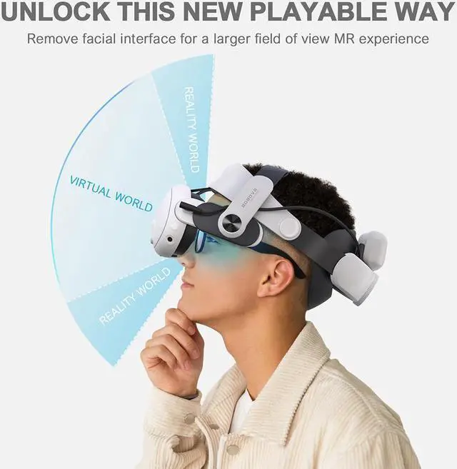 Alt view image 3 of 6 - BOBOVR M3 Pro Head Strap Compatible with Meta Quest 3 Magnetic Battery Pack Elite Replacement Strap For Quest 3 VR Accessories