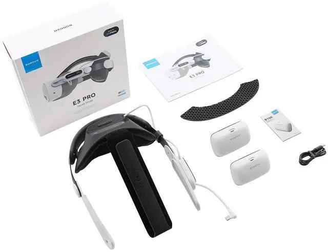 Alt view image 7 of 7 - BOBOVR E3 Pro 10000Mah Battery Elite Strap and B100 Battery Combo, Compatible with Meta Quest 3/Quest3S VR