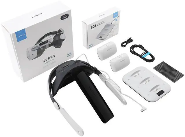 Alt view image 7 of 7 - BOBOVR E3 Pro 10000Mah Battery Elite Strap and B100 BD3 Combo, Compatible with Meta Quest 3/Quest3S VR