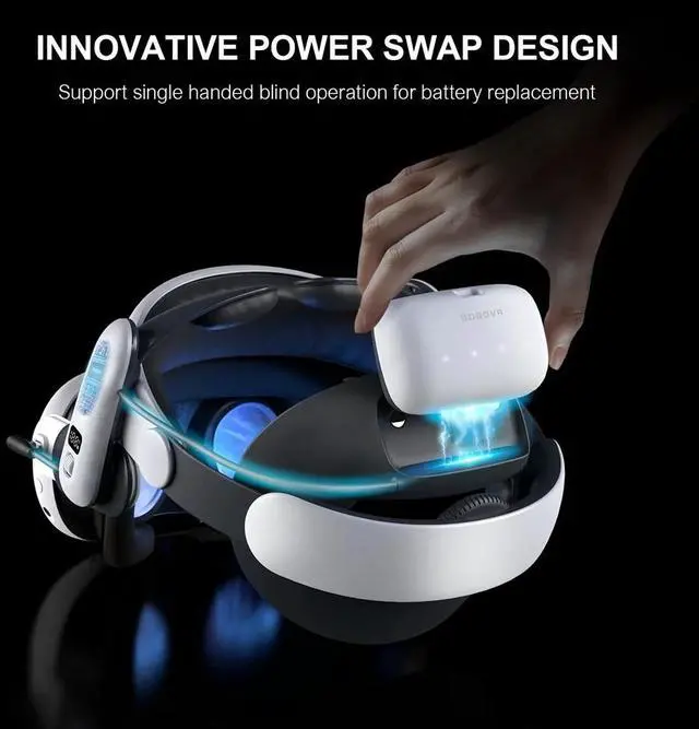 Alt view image 3 of 6 - BOBOVR S3pro Cooling Fan Head Strap and G3 Grips Protective Covers Compatible with Quest 3/Quest 3S VR Glasses Accessories